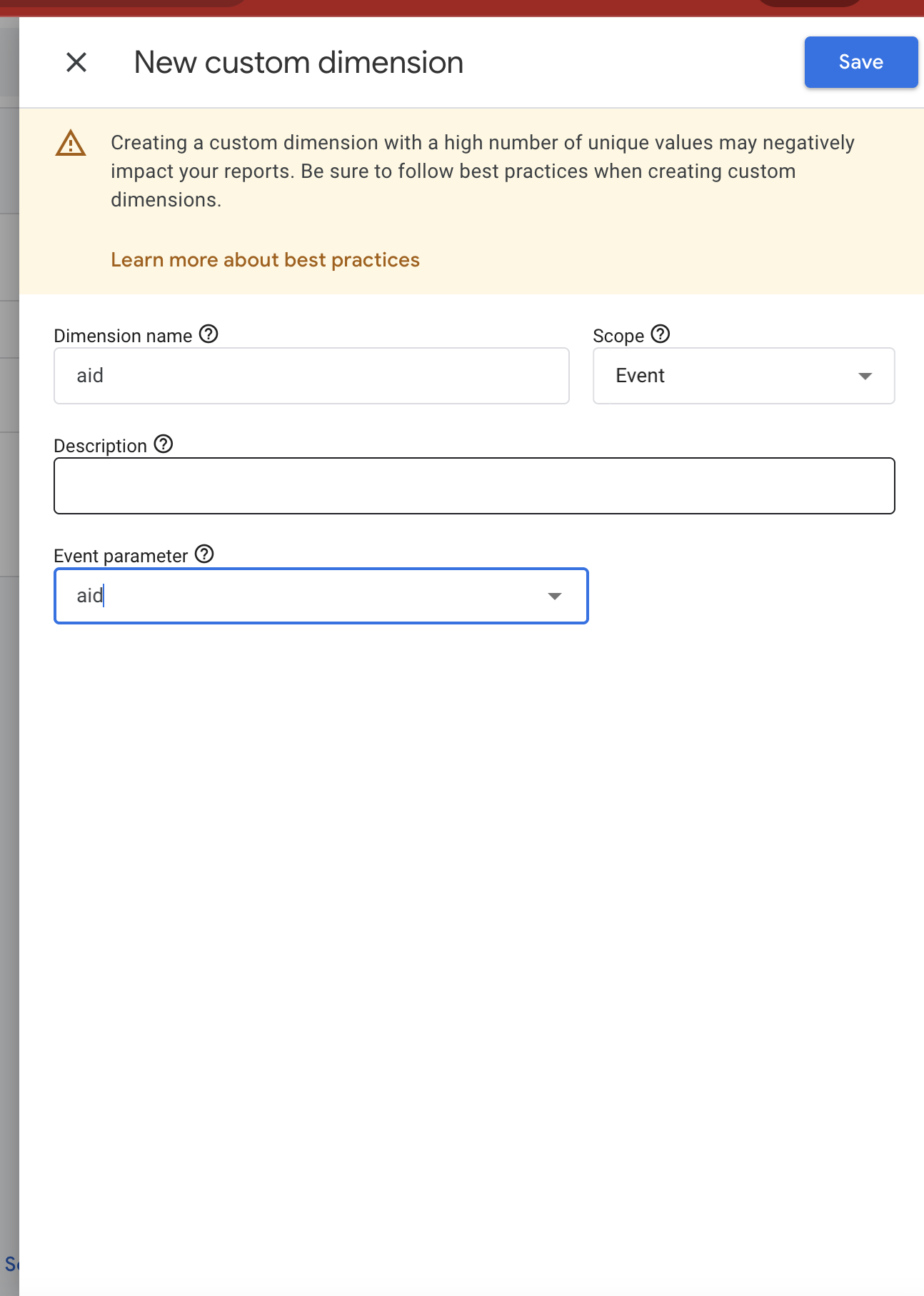 Custom events on blocks
