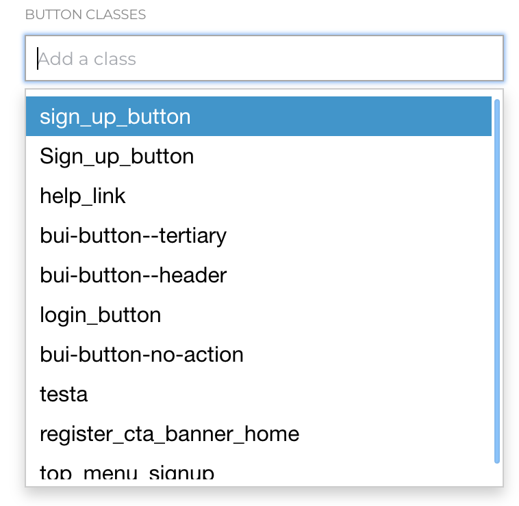 Menu item configuration