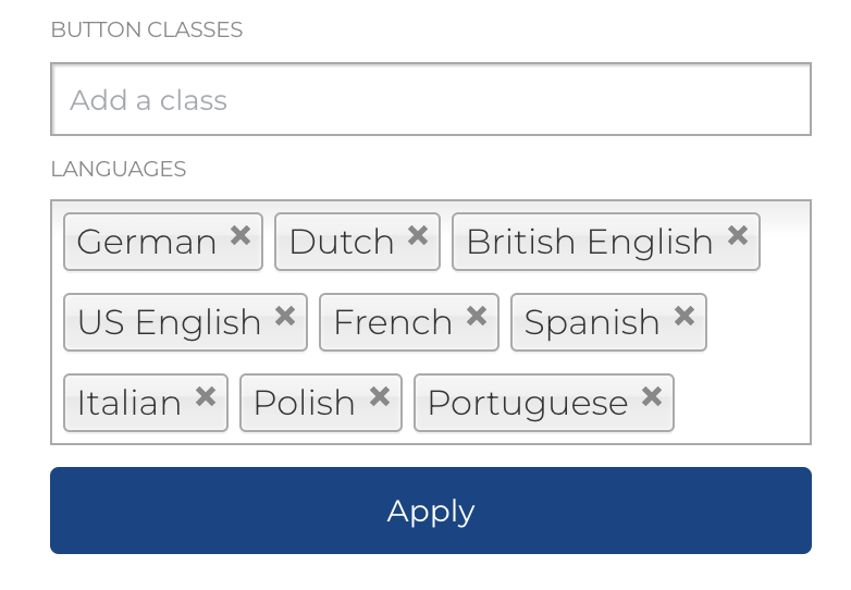 Menu item configuration