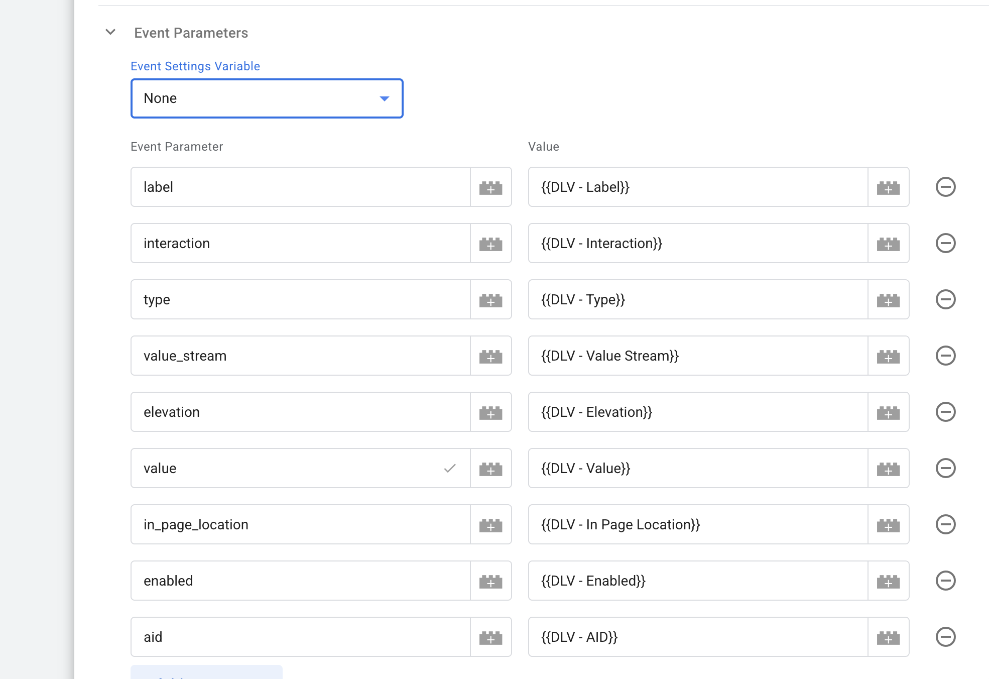 Custom events on blocks