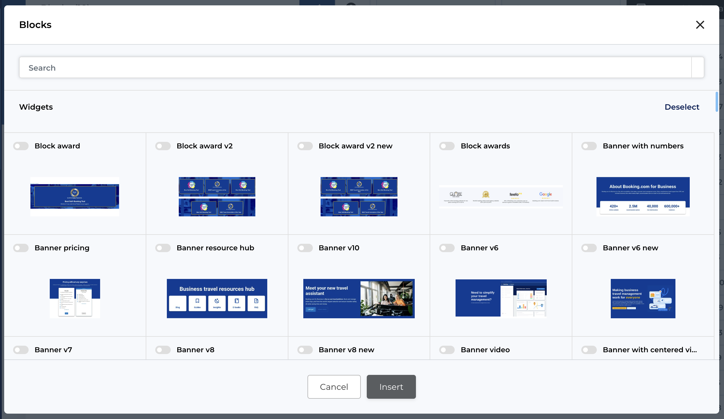 Page blocks (local blocks)