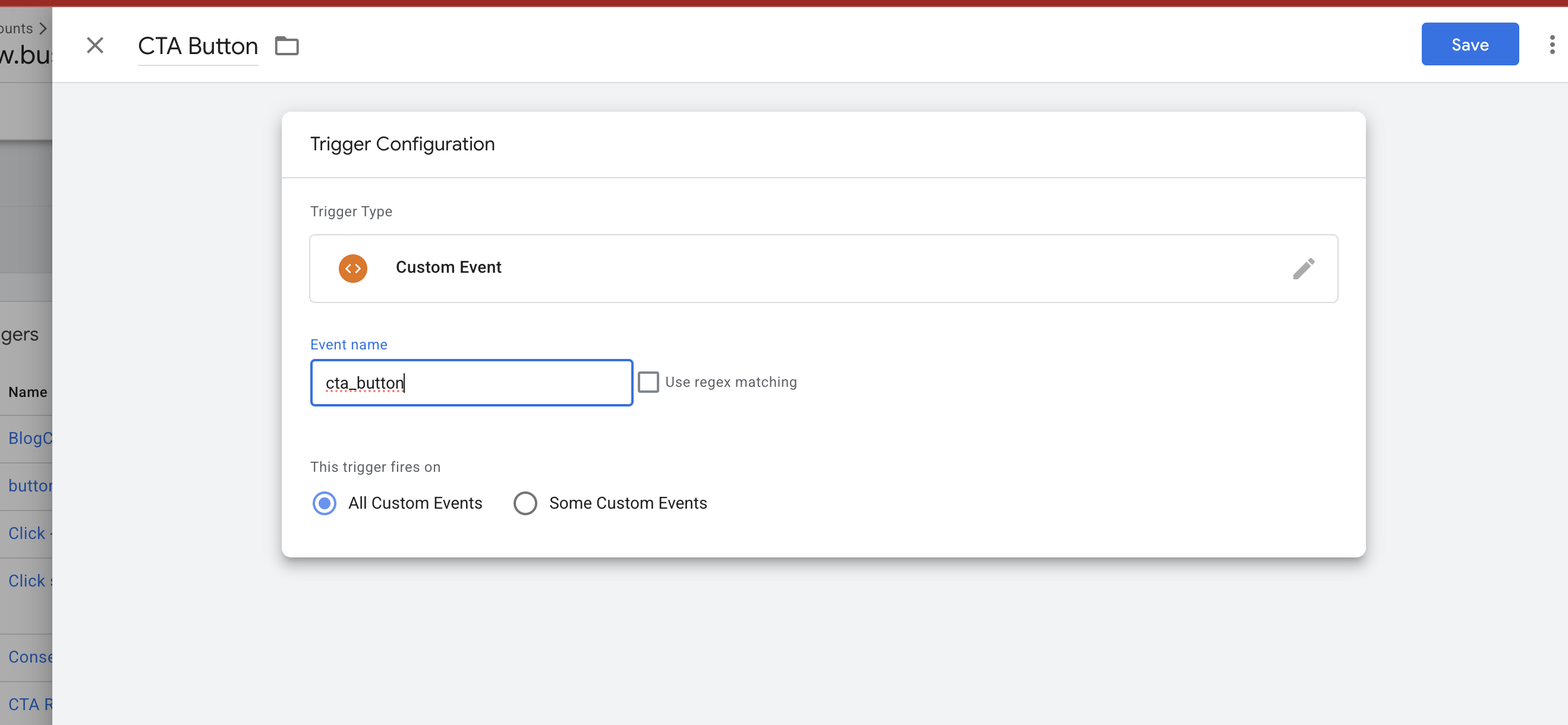 Custom events on blocks