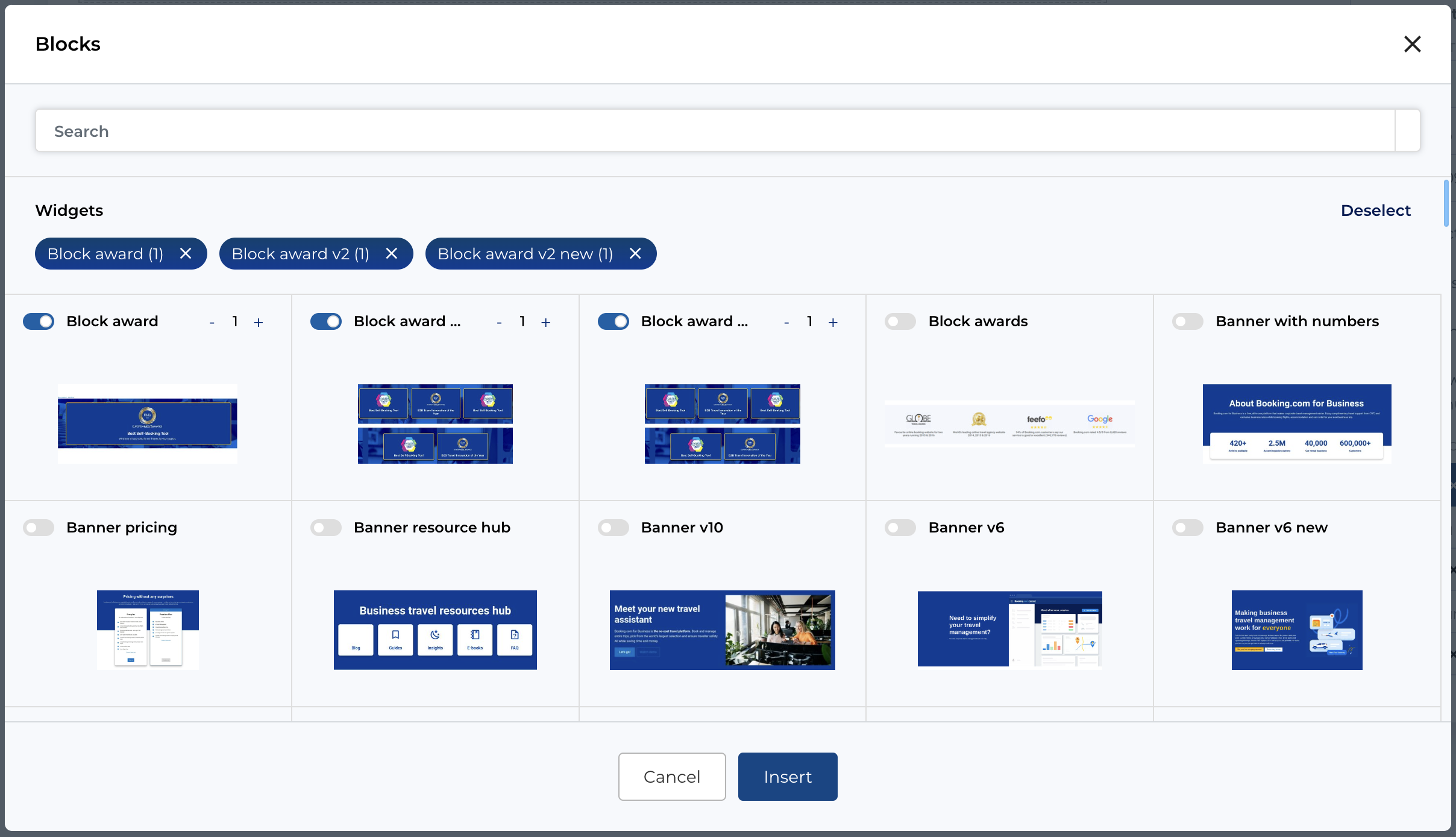 Page blocks (local blocks)