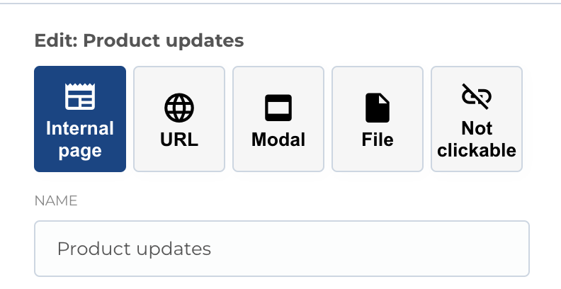 Menu item configuration